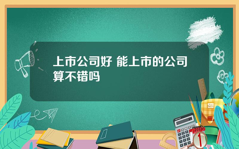 上市公司好 能上市的公司算不错吗